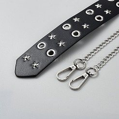 合成皮革合金ベルトボタン  ブラック  1185x38x9.5mm  穴：6mm&nbsp;FIND-WH20012-54
