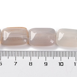 天然ホワイトアゲート瑪瑙ビーズ連売り  長方形  18x13.5x5.5mm  穴：1.2mm  約22個/連  15.75インチ（40cm）&nbsp;G-T047-B17-01