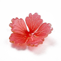 アクリルビーズキャップ  熱収縮ピース付き  花  15.5x16x4mm  穴：1mm&nbsp;SACR-E002-05