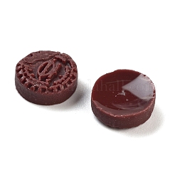 蓄光樹脂模造チョコレートデコデンカボション  暗闇で光る  ココナッツブラウン  フラットラウンド  9x3mm&nbsp;RESI-K036-28E-02
