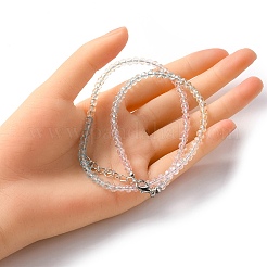 Bling Glass Round Beaded Necklace for Women&nbsp;NJEW-PH01490-02