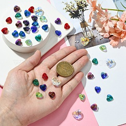 40Pcs 8 Colors Electroplate Glass Charms&nbsp;GGLA-YW0001-16