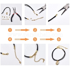 201ステンレススチールコードエンド  エンドキャップ  コラム  ゴールドカラー  10x5mm  穴：3.5mm  内径：4.2mm&nbsp;STAS-L233-068D-G
