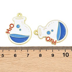 合金エナメルチャーム  フラスコチャーム  ゴールドカラー  カラフル  28x22x1mm  穴：1.6mm&nbsp;ENAM-L055-01I-01