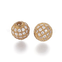 Brass Micro Pave Cubic Zirconia Beads&nbsp;ZIRC-G149-B-C