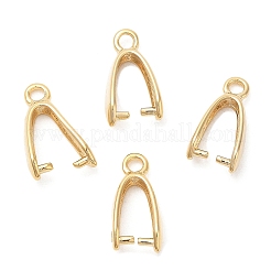 真鍮のアイスピックピンチベイル  カドミウムフリー＆鉛フリー  24KGP本金メッキ  15x7.5x4mm  穴：2mm  ピン：1mm&nbsp;KK-M250-03G