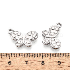 304ステンレススチール製バタフライペンダント  ステンレス鋼色  13x19x2mm  穴：2mm&nbsp;STAS-T069-33P