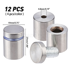 201ステンレスネジセット  シリコンリング付き  アクリル板アクセサリー  ミックスカラー  2.7x1.9cm  4セット /バッグ&nbsp;FIND-AR0001-43