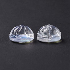 透明なスプレー塗装ガラスビーズ  まんじゅうの形  クリアAB  12x8mm  穴：1.2mm&nbsp;GLAA-I050-09I