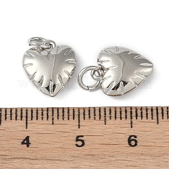 丸カン付き真鍮製ペンダント  カドミウムフリー＆鉛フリー  ハート/星のチャーム  ハート  12x11x4mm  穴：3mm&nbsp;KK-O147-01B-P