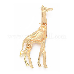 金メッキ合金ブローチ  エナメルピン  キリン  カラフル  59.5x25.5x8.5mm  ピン：0.8mm&nbsp;JEWB-L011-008G