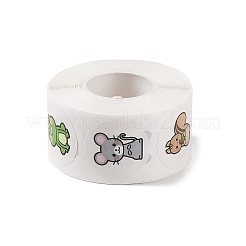 かわいい動物のステッカー  封印ラベル  25mm 500個/ロール&nbsp;DIY-R084-08E