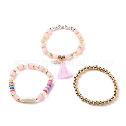 Multi-layered Stretch Beaded Bracelets Sets&nbsp;BJEW-JB05756-02