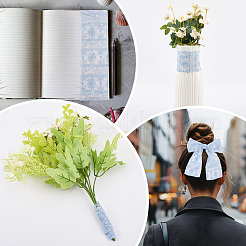 5ヤードのポリエステル製フラワーレースリボン（スパンコール付き）  衣服アクセサリー用の輝く花のレーストリム  ライトスカイブルー  2-5/8インチ（66mm）  約5.00ヤード（4.57m）/セット&nbsp;OCOR-GF0005-24E