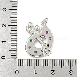 Rack Plating Brass Pave Colorful Cubic Zirconia Pendants&nbsp;KK-Z048-05P