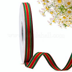 ポリエステルリボン  グリッド  クリスマスのテーマ  シーグリーン  3/8インチ（10mm）  約22m /ロール&nbsp;OCOR-WH20816-009A