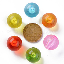 透明なアクリルビーズ  ラウンド  ミックスカラー  16x15mm  穴：2.8mm  約220個/500g&nbsp;MACR-S370-A16mm