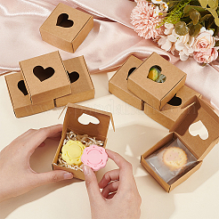Square Hollow Out Heart Kraft Paper Storage Gift Boxes&nbsp;CON-WH0095-66A
