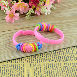 子供の日のアクセサリー  キッズアクリルバングルブレスレット  ミックスカラー  44mm&nbsp;BJEW-S086-M
