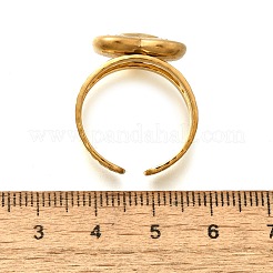 女性用304ステンレススチールオープンカフリング  18KGP本金メッキ  ハート  16.5x16.5mm  内径: 調節可能&nbsp;RJEW-A053-06G-08