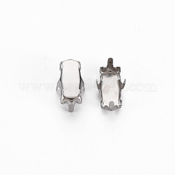 Non-Tarnish 201 Stainless Steel Sew on Prong Settings&nbsp;STAS-T032-09-5x10mm-01