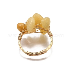 Natural Topaz Jade Finger Rings for Women&nbsp;RJEW-TA00202-04