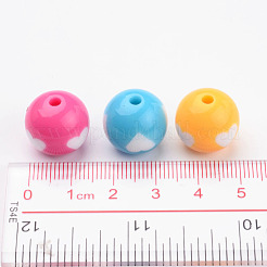 分厚いネックレス混合色ハートアクリルビーズ  ラウンド  直径約16mm  穴：3mm&nbsp;X-YPL454