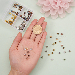 チベット風合金スペーサービーズ  カドミウムフリー＆ニッケルフリー＆鉛フリー  ロンデル  ミックスカラー  5x3mm  穴：2mm  4色  30個/カラー  120個/箱&nbsp;TIBEB-CJ0001-09-NR