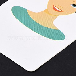 紙のピアスディスプレイカード  イヤリングホルダーカード  女の子の模様と長方形  パパイヤホイップ  9x6x0.03cm  穴：5mmと1mm&nbsp;DIY-B061-04E