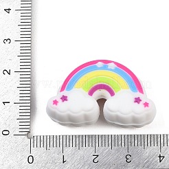 シリコンビーズ  リアンボウ  焦点ビーズ  ミックスカラー  20.5x33x14mm  穴：2mm&nbsp;SIL-H009-02