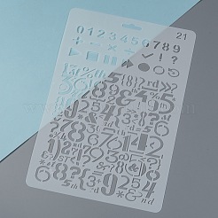 プラスチック再利用可能な描画絵画ステンシル テンプレート  DIY スクラップブック 壁 布 床 家具用  長方形  ホワイト  262x174x0.4mm&nbsp;DIY-F018-B21