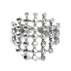 女性用304ステンレススチールカフリング  ステンレス鋼色  調整可能  19.5mm&nbsp;RJEW-M019-18P