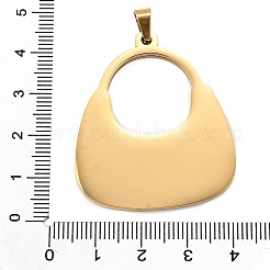 Bag Shape 304 Stainless Steel & Rhinestone & Paua Shell Pendants&nbsp;STAS-M121-05G