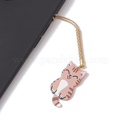 アクリル携帯ストラップ  猫の形  ミックスカラー  12~12.4cm&nbsp;HJEW-JM02064