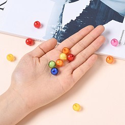 透明なアクリルビーズ  二層ビーズ  ラウンド  ミックスカラー  12mm  穴：2mm&nbsp;X-TACR-S092-12mm-M