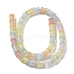 Transparent Crackle Glass Beads Strands&nbsp;GLAA-D025-01E
