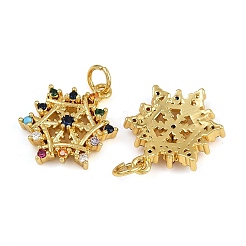 Brass Micro Pave Cubic Zirconia Pendants&nbsp;KK-C114-10G