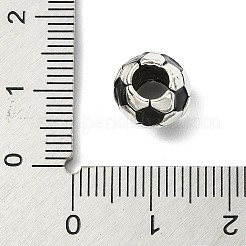 サッカーシーズン 合金 エナメル ヨーロピアンビーズ  サッカーファン向けの大きな穴のビーズ  アンティークシルバー  サッカー  10.5x9.5mm  穴：5mm&nbsp;FIND-G113-07AS-03