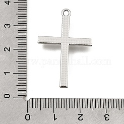 UVメッキ合金クリスタルラインストーンペンダント  クロスチャーム  プラチナ  33.5x21.5x2.5mm  穴：1.6mm&nbsp;RB-CBAD37D-18P