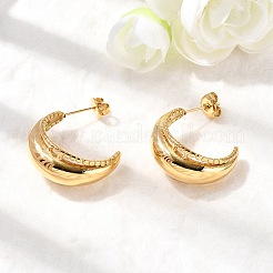304 Stainless Steel Moon Stud Earrings&nbsp;EJEW-K268-46G