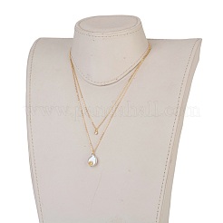 Natural Baroque Pearl Keshi Pearl Tiered Necklaces&nbsp;NJEW-JN02255-03