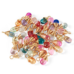 50Pcs Imitation Jade Glass Pendants&nbsp;PALLOY-TAC0219