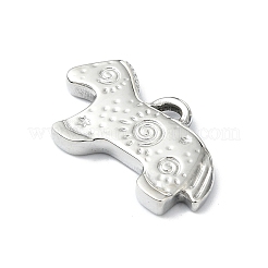 変色防止304ステンレススチールペンダント  馬のチャーム  ステンレス鋼色  10.5x18.5x2mm  穴：1.5mm&nbsp;STAS-L022-449P