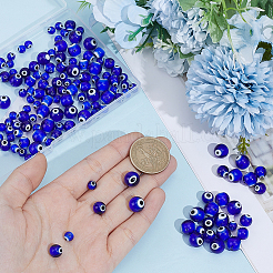 3 Strands 3 Styles Round Handmade Evil Eye Lampwork Beads Strands&nbsp;LAMP-PA0001-48