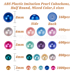 ABS Plastic Imitation Pearl Cabochons&nbsp;SACR-GF0001-01