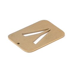 イオンプレーティング（IP）304ステンレスペンダント  アルファベットの長方形  中空  文字.v  32x22x1mm  穴：1.5mm&nbsp;STAS-K216-49V-G