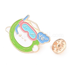 Diving Coconut Enamel Pins&nbsp;JEWB-L028-01G
