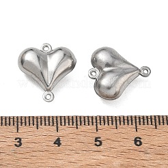 304ステンレススチールコネクタチャーム  ステンレス鋼色  膨らんだ心  16x15x6.5mm  穴：1mm&nbsp;SA-CBAD574-04A-P