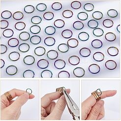 60Pcs Ion Plating(IP) 304 Stainless Steel Open Jump Rings&nbsp;STAS-CA0001-72