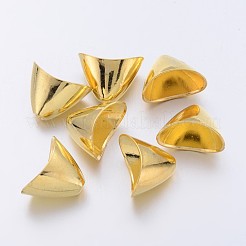 チベットスタイルの合金三角形のアペタラスビーズコーン  タッセルペンダント用  カドミウムフリー＆鉛フリー  ゴールドカラー  14x20x12mm  穴：2mm&nbsp;TIBE-5212-G-LF